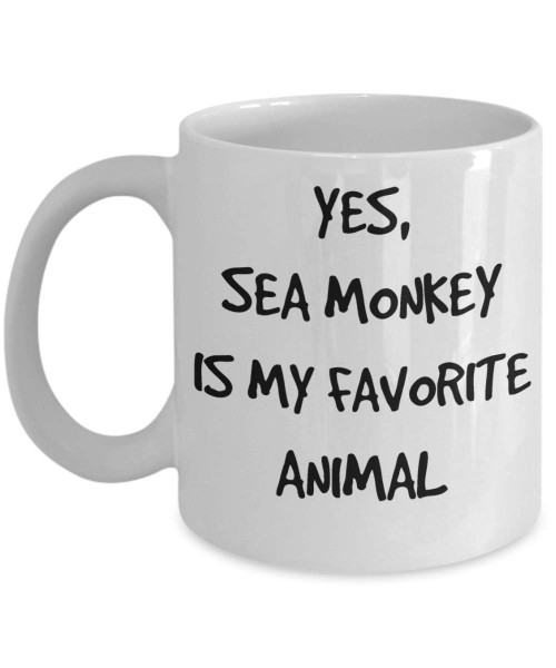 Henri Lind Sea Monkey Mug - Favorite Animal Mugs - White 11oz 15oz Ceramic Tea Coffee Cup - Perfect For Travel And Gifts