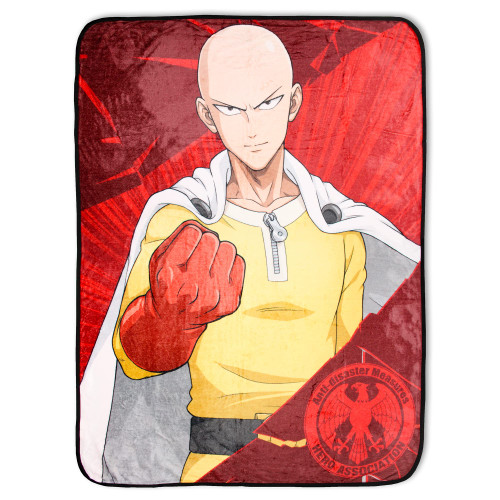 JUST FUNKY One Punch Man Anime Saitama Hero Association Soft Plush Fleece Throw Blanket 45" x 60"