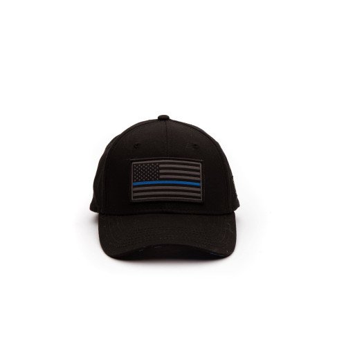 Grunt Style Blue Line Flag Hat (Black, One Size)