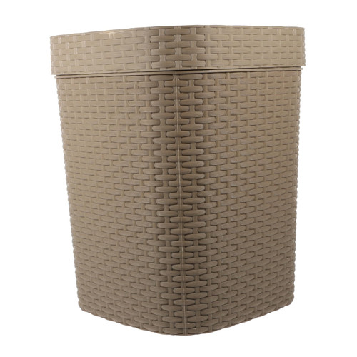 Alipis Garbage Can Bins Garbage Bin Trash Can Ash-bin Waste Storage Bin Simple Style Waste Container Waste Basket Trash Basket Rubbish Can Trash Rack High Capacity Imitation Rattan Office