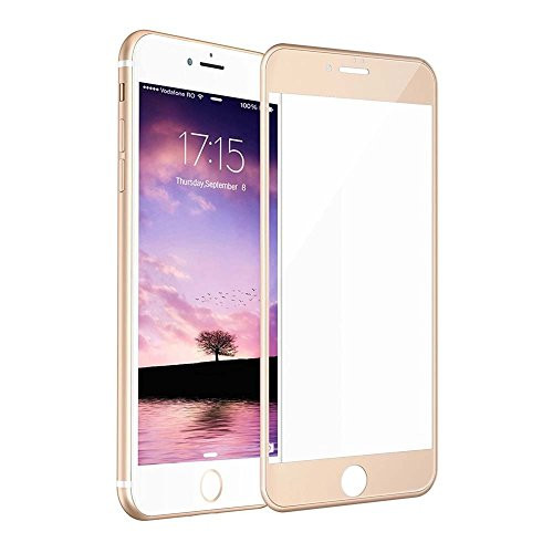 iPhone 6 Screen Protector.Dahaoguo iPhone 6s Glass Screen Protector Tempered Protector for Apple iPhone6.3D Curved Edge Coated 0.2mm Screen Work Case Fit 99% Touch Accurate-Clear (Gold)