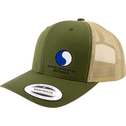 Army 29th Infantry Division Full Color Trucker Hat (Green/Khaki)