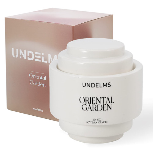 UNDELMS White Tea Scented Candle, 10 oz Candle Gifts for Women, 55 Hours Burn Time Natural Soy Candle for Relaxation, 2 Wicks Aromatherapy Candles for Home Scented UNDELMS White Tea Scented Candle, 10 oz Candle Gifts for Women, 55 Hours Burn Time Natural Soy Candle for Relaxation, 2 Wicks Aromatherapy Candles for Home Scented