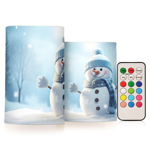 Winter Snowman Christmas Flameless Candles with Remote Timer Battery Operated Flameless Votive Candles Set of 2 Outdoor Flameless Candles for Christmas Wedding Decor Winter Snowman Christmas Flameless Candles with Remote Timer Battery Operated Flameless Votive Candles Set of 2 Outdoor Flameless Candles for Christmas Wedding Decor