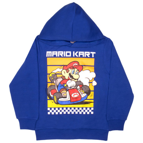 Nintendo Super Mario Bros Mario Kart Pullover Hoodie for Boys and Toddlers (Size 10-12, Blue) Nintendo Super Mario Bros Mario Kart Pullover Hoodie for Boys and Toddlers (Size 10-12, Blue)