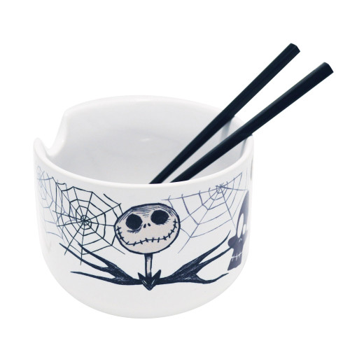 Nightmare Before Christmas Jack in Webs Ramen Bowl and Chopsticks