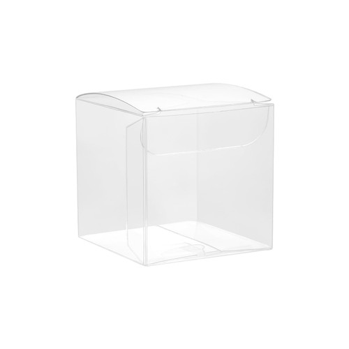 Haar 50 PCS Clear Gift Boxes Plastic Favor Boxes 3x3x3 Inch for Wedding Birthday Party Baby Shower Bridal Shower Transparent Cube PET Boxes for Treat Dessert Bakery Macaron Small Cake Packaging Boxes