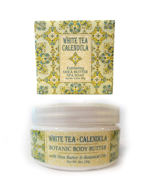 Greenwich Bay Trading Co. White Tea and Calendula Shea Butter Soap and Body Butter Gift Set