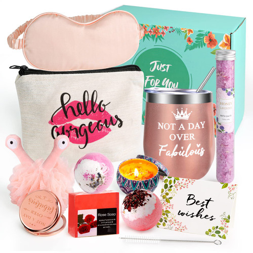 Birthday Gifts for Women-Self Care Gifts for Women Who Have Everything,Unique Happy Birthday Relaxing Spa Bath Set Gift Baskets Ideas for Her, Mom,Grandma,Female,Daughter,Girlfriend,Teenage,Friends