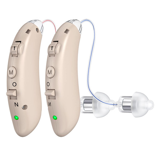 Hearing aids for Seniors Rechargeable with Noise Cancelling,Hearing Aids for Adults, Digital Hearing Amplifier for Hearing Loss, Invisible Hearing Aid, Hearing Devices Assist?Brown)