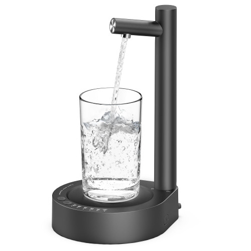 Desktop Water Dispenser, Femicgal Rechargeable Smart Table Water Dispenser with 7 Levels Quantitative, Portable Desktop Water Pump, Water Dispenser for 5 Gallon Bottle, for Home Office RV Camping