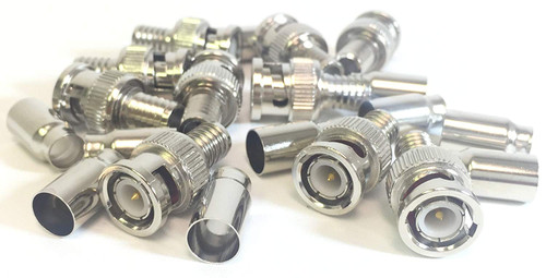 HDView 10PCS CCTV BNC Crimp On Connector RG59 Coax Cable Adapter for Security Camera, Best Quality