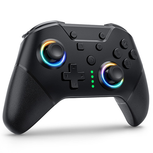 ECHTPower Switch Pro Controller, Wireless Switch Controller, Bluetooth Controllers for Switch/Lite/OLED, Switch Turbo Controllers with Colorful LED, Macro Button, Vibration, Gyroscope