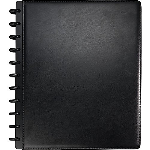 Arc Customizable Leather Notebook System, Black, 9-1/2