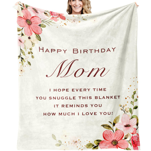 CHUSHYAR Birthday Gifts for Mom Birthday Gifts from Daughter Moms Birthday Gift Ideas for Mothers Birthday Gifts from Son Unique Mom Bday Gifts Blanket 60" x 50"