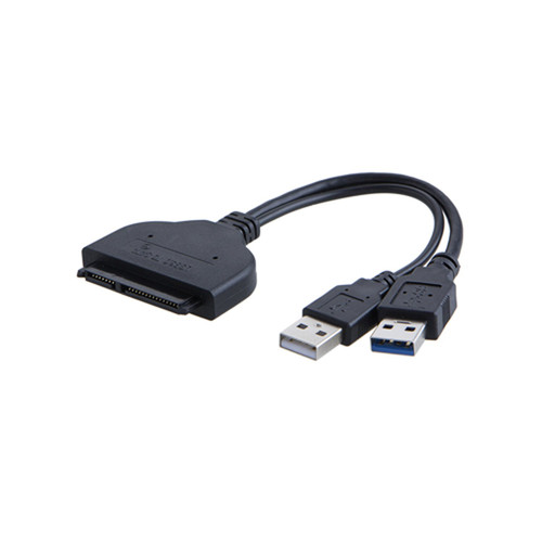 CableCreation USB 3.0 to Sata 22pin Data Enhanced Power Cable Adapter for 2.5' Inch HDD Hard Disk Driver Cable, 0.15M/0.5ft, Black