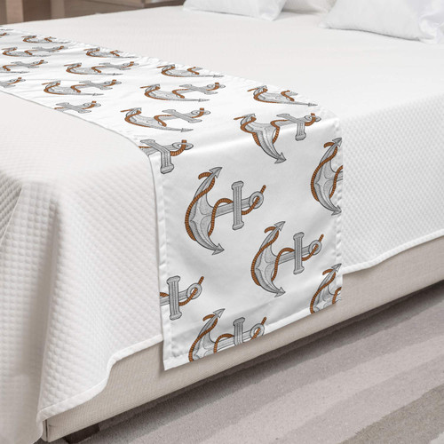 Ambesonne Vintage Nautical Tattoo Bed Runner, Repetitive Anchor and Motif Maritime Pattern, Decorative Accent Bedding Scarf for Hotels Homes and Guestrooms, Queen, Pale Cinnamon Pale Grey Ambesonne Vintage Nautical Tattoo Bed Runner, Repetitive Anchor and Motif Maritime Pattern, Decorative Accent Bedding Scarf for Hotels Homes and Guestrooms, Queen, Pale Cinnamon Pale Grey