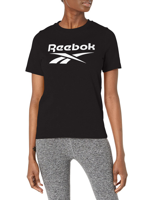 Reebok Women's Standard Big Logo Plus Size Tee, Black, 1X-Large