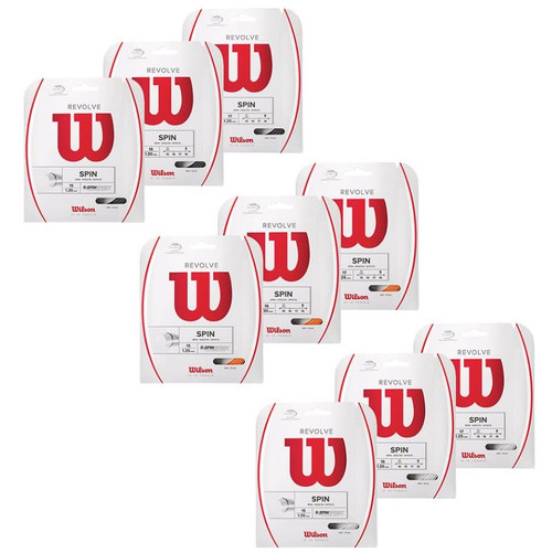 Wilson Revolve String 17 Gauge White Polyester Tennis Racquet String in 2-Pack (2 Sets Per Order) - Spin Enhancing Snap-Back Properties