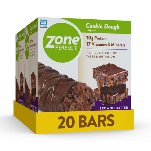 ZonePerfect Protein Bars, 17 vitamins & minerals, 10g protein, Nutritious Snack Bar, Brownie Batter Cookie Dough, 20 Bars ZonePerfect Protein Bars, 17 vitamins & minerals, 10g protein, Nutritious Snack Bar, Brownie Batter Cookie Dough, 20 Bars