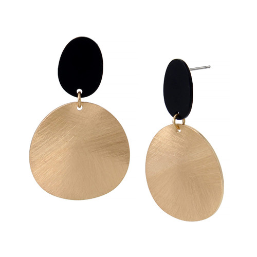 Patina Disc Drop Earrings