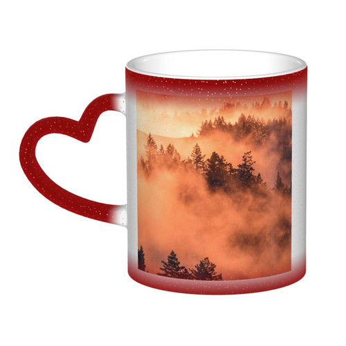 VACSAX Sunset clouds Printed Ceramic Mug Magic Mug Changing Color Coffee Mug Creative Cup Heat Sensitive Coffee Mugs Gift