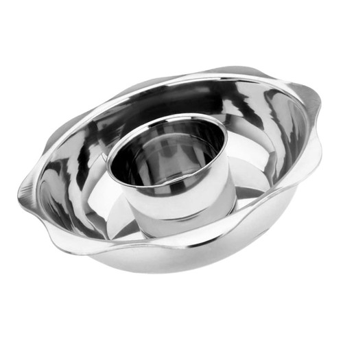 FELTECHELECTR Stainless Steel Hot Pot Divided Hot Pot Cooker Stainless Steel Stock Pot Stainless Cookware Shabu Stove Pot Mongolian Hot Pot Two-flavor Hot Soup Cooking Pot Split Shabu-shabu