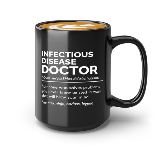 Flairy Land Doctor Coffee Mug 15oz Black -Infectious Disease Doctor Definition - Doctor Thank You Gift Retirement Oncologist Retired Doctor Assistant Physician Nurse Md Practitioner
