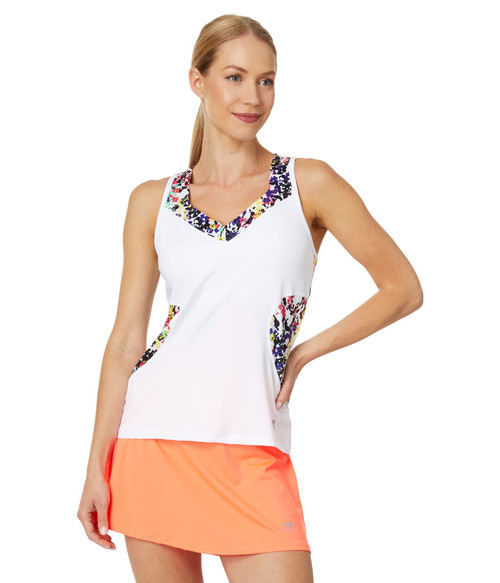 Fila Pickleball Halter Tank White/Multicolor Floral Print SM
