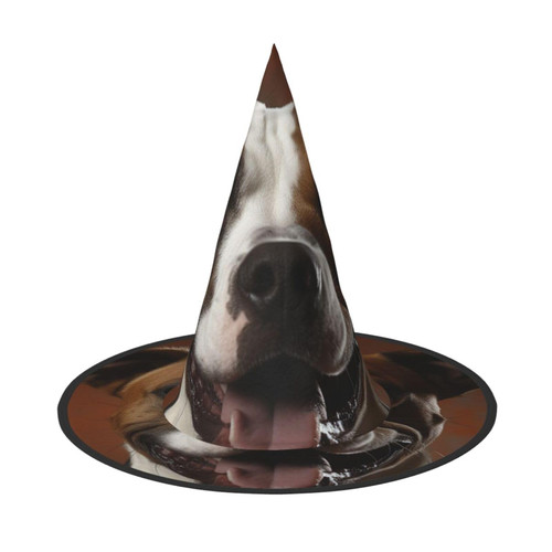 OUSIKA Dog Face Halloween Witch Hat Halloween Costume Accessory Witch Cosplay Hats For Halloween Party Decoration