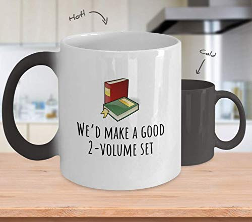 Librarian Valentine - Librarian Romantic Gift - Anniversary - Librarian Birthday Gift - Coffee Mug - 2 Volume Set - Color Changing Mug