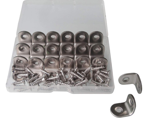 Shapenty 20mmx20mm Stainless Steel 90 Degree Right Angle Bracket Corner Brace Joint Fastener with Screws (20 Pack)
