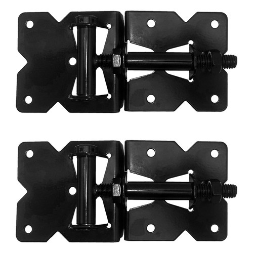 Economy Self Closing Vinyl Gate Hinges - Black - for Vinyl, PVC and Plastic Fencing: Vinyl Fence Gate Hinges w/Mounting Hardware