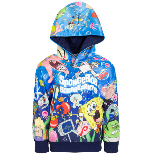 SpongeBob SquarePants Squidward Patrick Big Boys Fleece Pullover Hoodie Blue 10-12