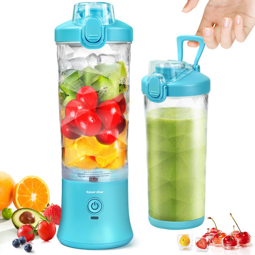 Portable Blender, Spardar Personal Size Blender for Shakes and Smoothies, Portable Blender 20oz with USB Rechargeable, BRA Free, Blenders with 6 Sharp Blades, Mini blenders for kitchen/Travel/Office