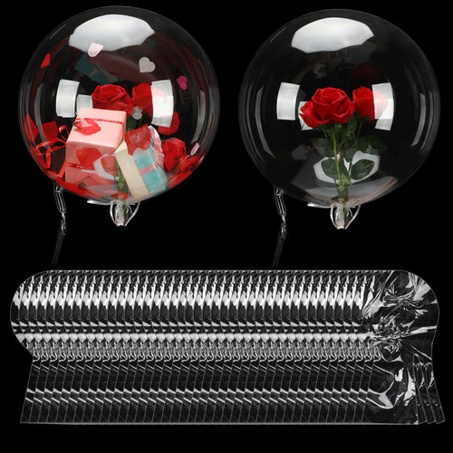 40 Pack Large Clear Balloons for Stuffing Pre Stretched Extra Wide Mouth Bobo Balloons Fillable Helium Transparent Balloon for Baby Shower Birthday Christmas Wedding Party (21 Inch Inflated)