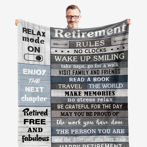 QOJUYO Retirement Gifts for Men, Retirement Gift Blankets, Retired Gifts for Men, Retirement Gifts for Men 2023, Goodbye Farewell Gifts for Coworkers, Coworker Leaving Gifts for Men Blanket 60"x50"