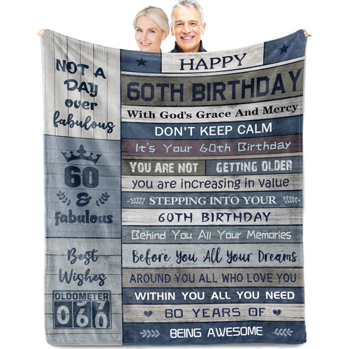 60th Birthday Gifts for Women Men, 60th Birthday Decorations Women Men, 60th Birthday Gift Ideas, Best Birthday Gifts for 60 Year Old Woman, 1963 Happy 60 Year Old Gifts for Women Blanket 50"x60"