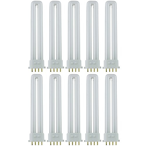 Sunlite PL13/E/SP27K/10PK 4-Pin Fluorescent 13W 2700K Warm White U Shaped PL CFL Twin Tube Plugin Light Bulbs with 2GX7 Base (10 Pack)