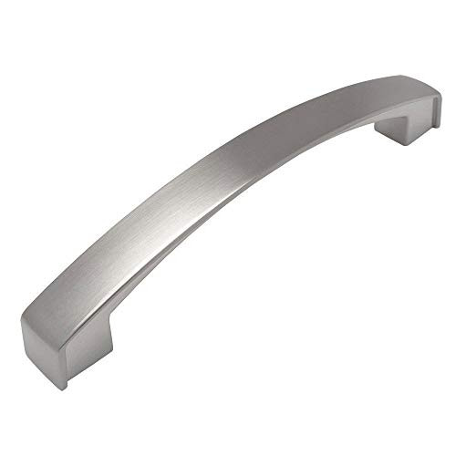 10 Pack - Cosmas 616-128SN Satin Nickel Modern Cabinet Hardware Arch Handle Pull - 5" Inch (128mm) Hole Centers