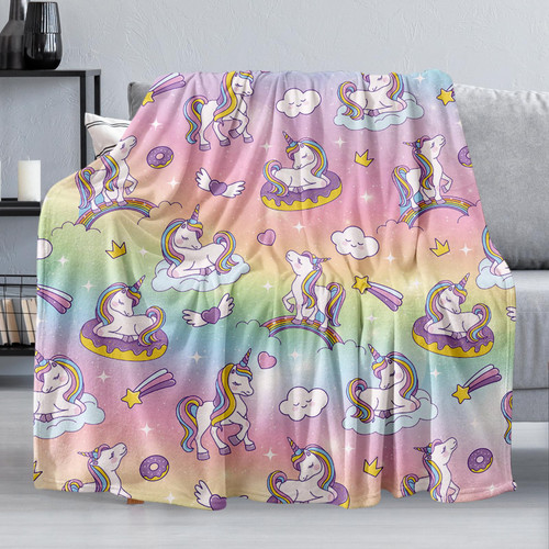 Unicorn Blanket Gifts for Girls, Kids Boys Soft Warm Fuzzy Fleece Plush Blanket 60"x50", Cozy Flannel Throw Blanket for Bed/Couch/Office/Camping Unicorn Blanket Gifts for Girls, Kids Boys Soft Warm Fuzzy Fleece Plush Blanket 60"x50", Cozy Flannel Throw Blanket for Bed/Couch/Office/Camping