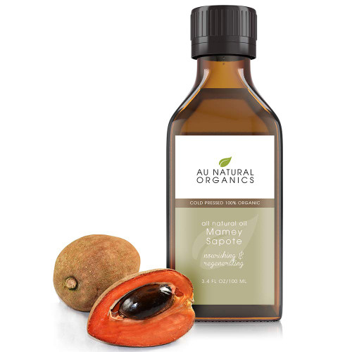 Au Natural Organics Mamey Sapote Oil - Aceite De Hueso De Mamey | Cold Pressed, Extra Virgin Natural Moisturizer for Skin, Face, Body & Hair | Unrefined, Non-GMO, Food & Therapeutic Grade 3.4oz/100ml