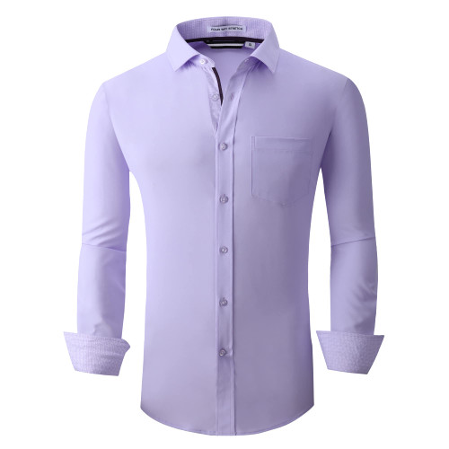 Alex Vando Mens Dress Shirt Wrinkle Free Regular Fit 4-Way Stretch Button Down Shirts,Purple,XL Alex Vando Mens Dress Shirt Wrinkle Free Regular Fit 4-Way Stretch Button Down Shirts,Purple,XL