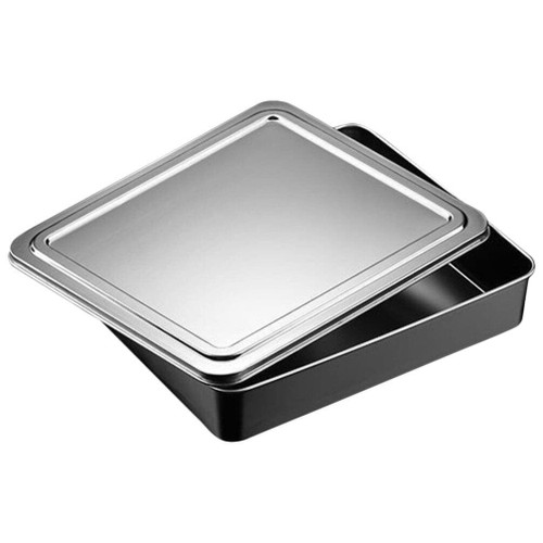 Hemoton Cake Pans with Lids Baking Pans 1 Set of Baking Pan with Lid Nonstick Tiramisu Cake Box Stainless Steel Rectangular Bakeware Cake Pan for Lasagna Casseroles Brownie Cake Pans