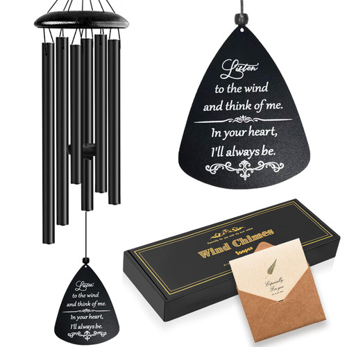 Soopau Memorial Wind Chimes, 32'' Sympathy Wind Chimes for Loss of Loved One, Sympathy Gift, Memorial/Bereavement/Condolences Gift Baskets for Loss, Windchimes in Memory of a Loved One (Metal)