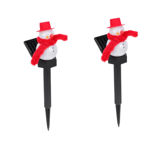 DOITOOL 2 Pcs Solar Light Holiday Garden Stakes Lights Winter Garden Stakes Solar Xmas Stake Lights Led Pathway Lights Metal Outdoor Decor Outdoor Garden Light Household Floor Lamp Plastic