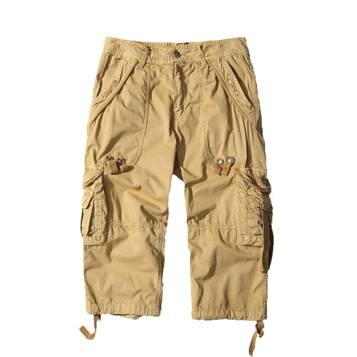 Kyisoy Men's Loose Multi-Pocket Outdoor Long Cargo Shorts Casual Twill Elastic Below Knee Capri Pants 3/4 Relaxed Long Short (Khaki,29) Kyisoy Men's Loose Multi-Pocket Outdoor Long Cargo Shorts Casual Twill Elastic Below Knee Capri Pants 3/4 Relaxed Long Short (Khaki,29)
