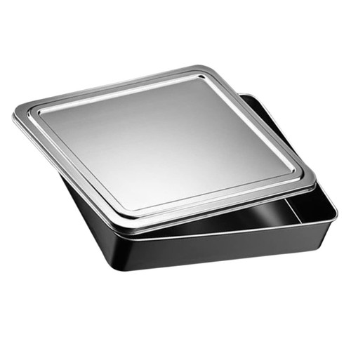 HAKIDZEL 1 Set Loaf Toast Box Bread Loaf Pan Cake Brownie Pan Roasting Pan with Lid Pizza Baking Pan Cupcake Pan with Lid Bread Pan Baking Supply DIY Cake Case Stainless Steel Box Tiramisu