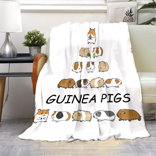 Cute Guinea Pig Blanket Guinea Pig Gifts for Girls Boys Fleece Plush Throw Blanket for Couch Bed Room Decor, Warm Lightweight Super Soft Cute Cavy Blankets All Seasons (Cute Guinea Pig, 50"x60")