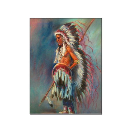 ToMart Native American Chief Art Poster Canvas Print Oil Painting Painting Wall Art Aesthetic Poster Canvas Painting Wall Art Poster for Bedroom Living Room Decor 8x10inch(20x26cm) Unframe-style